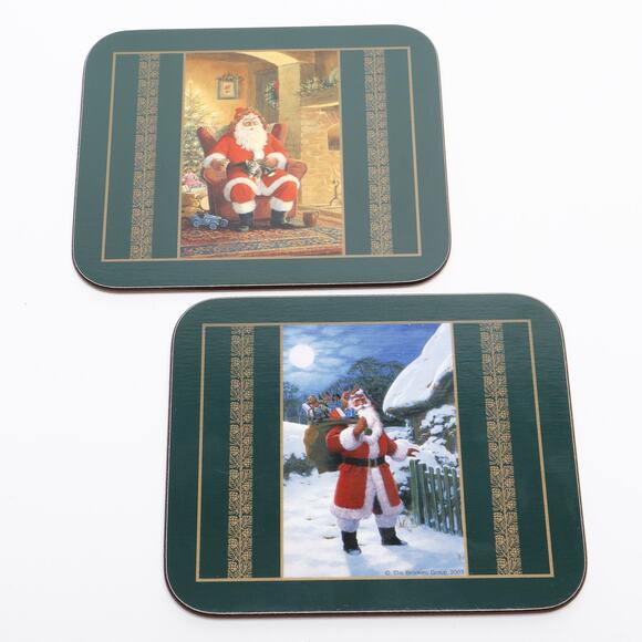 Nostalgic Santa Claus Christmas Coasters & Box by Jason New Zealand Set of 6 - Picture 2 of 7